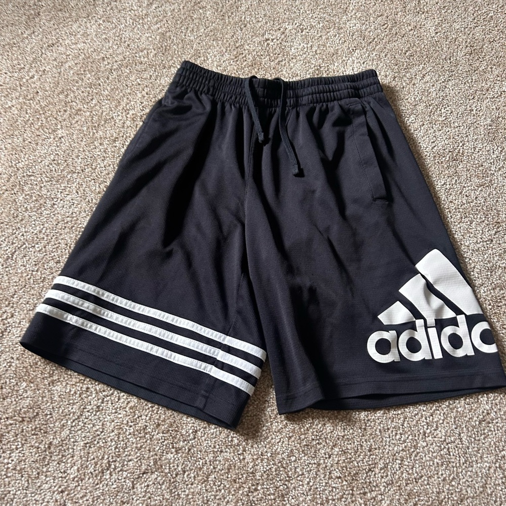 Adidas boys 10/12 Athletic Shorts with Three-Stripe w/pockets & drawstrings